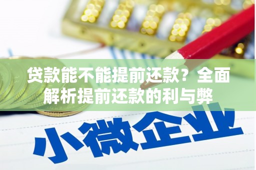 台前贷款能不能提前还款？全面解析提前还款的利与弊