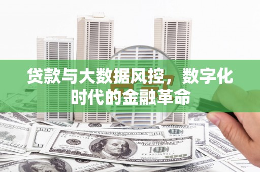 台前贷款与大数据风控，数字化时代的金融革命