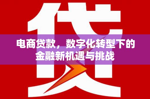 台前电商贷款，数字化转型下的金融新机遇与挑战