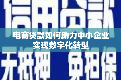 台前电商贷款如何助力中小企业实现数字化转型