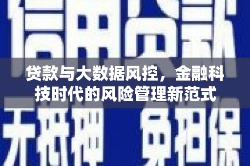 台前贷款与大数据风控，金融科技时代的风险管理新范式
