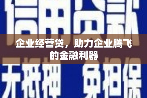 台前企业经营贷，助力企业腾飞的金融利器