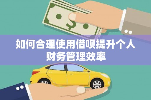 台前如何合理使用借呗提升个人财务管理效率