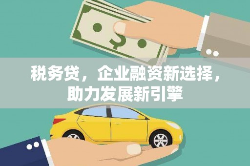 台前税务贷，企业融资新选择，助力发展新引擎