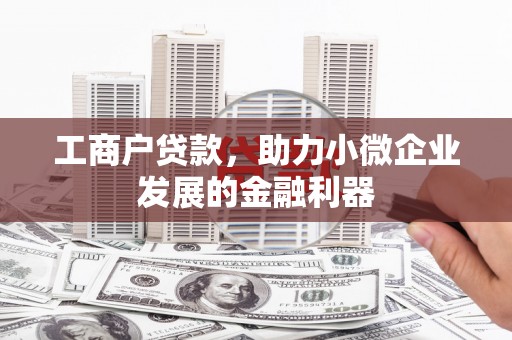 台前工商户贷款，助力小微企业发展的金融利器