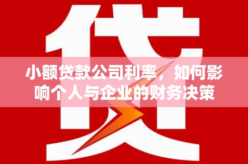台前小额贷款公司利率，如何影响个人与企业的财务决策