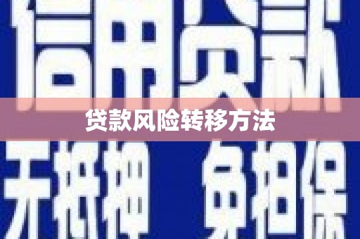 台前贷款风险转移方法
