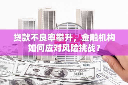 台前贷款不良率攀升，金融机构如何应对风险挑战？