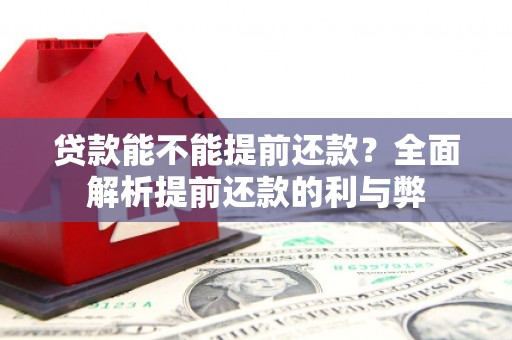 台前贷款能不能提前还款？全面解析提前还款的利与弊
