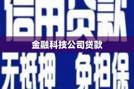 台前金融科技公司贷款
