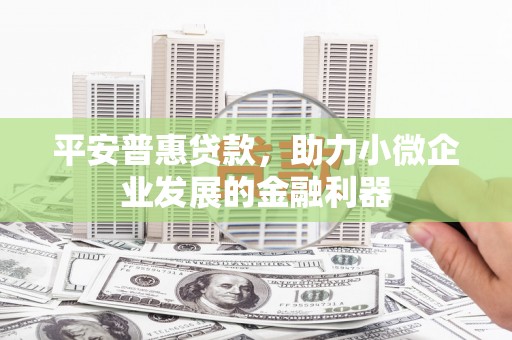台前平安普惠贷款，助力小微企业发展的金融利器