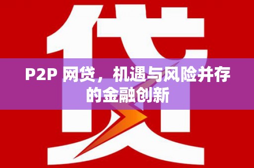 台前P2P 网贷，机遇与风险并存的金融创新