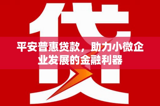 台前平安普惠贷款，助力小微企业发展的金融利器