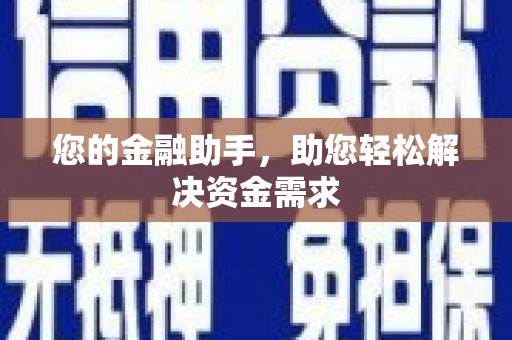 台前您的金融助手，助您轻松解决资金需求