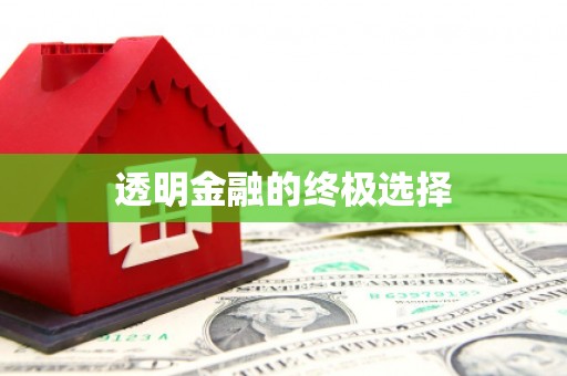 台前透明金融的终极选择